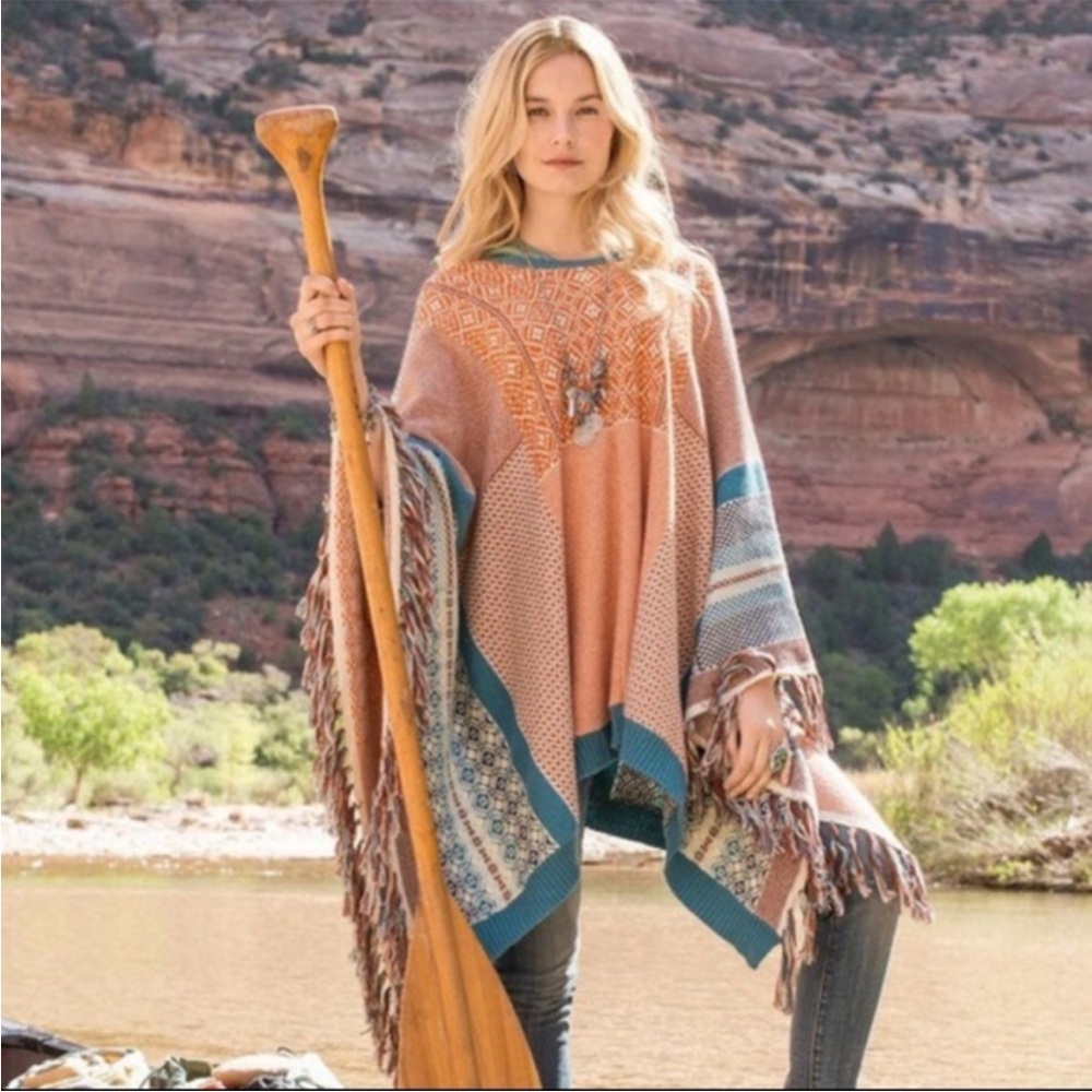 SUNDANCE Women’s OS Poncho Alisandra Wrap/Shawl in Vibrant Colors
